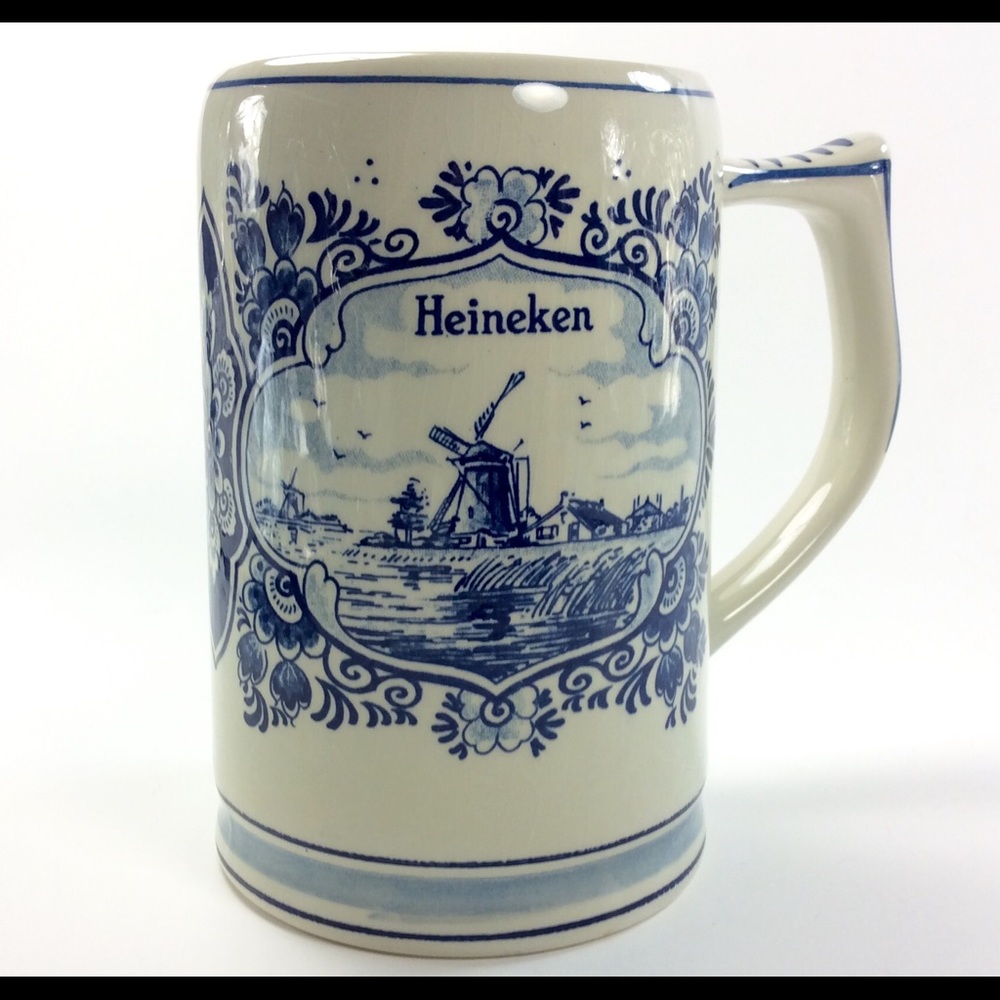 Heineken Beer Stein Tankard Mug Delft Blue Holland